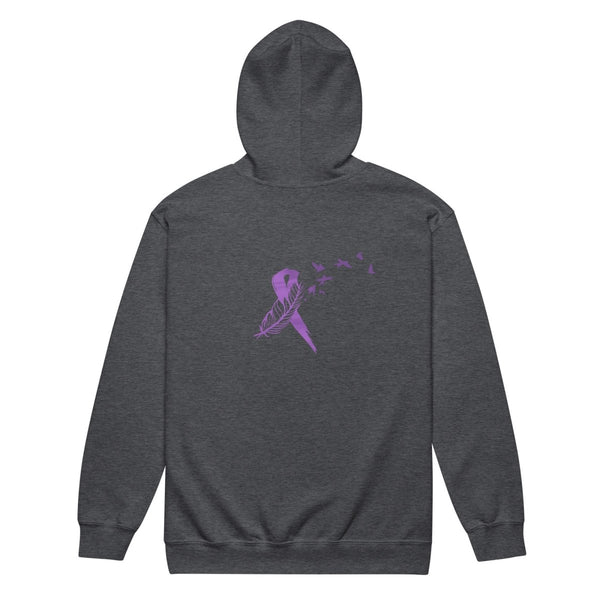 Pancreatic Cancer Zip Up Survivor Hoodie - JohnVsGBMDark HeatherS