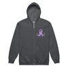 Pancreatic Cancer Zip Up Survivor Hoodie - JohnVsGBMDark HeatherS