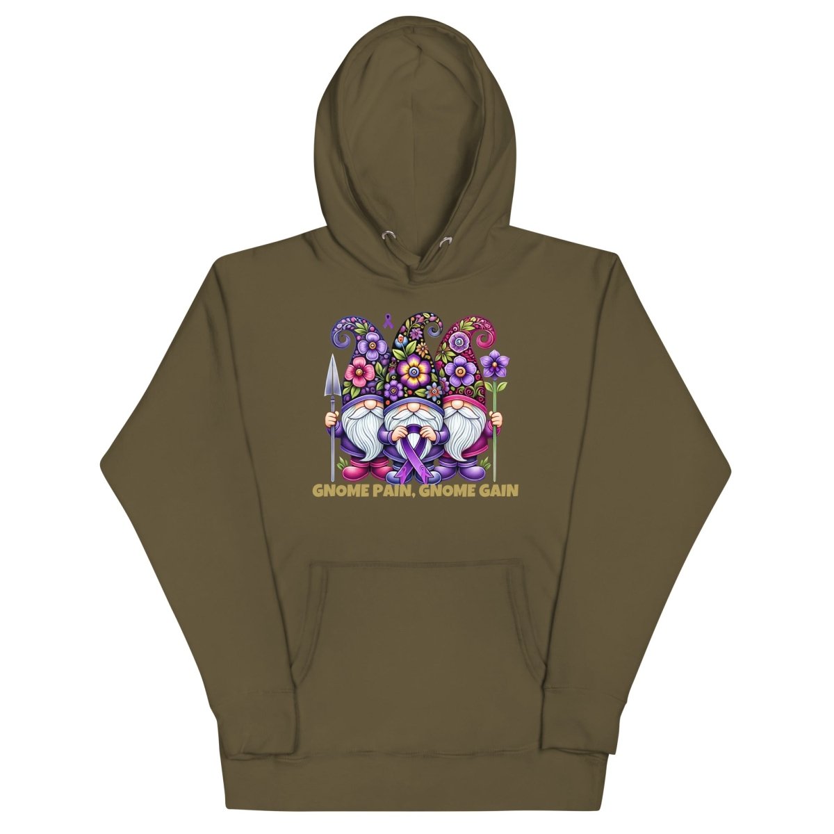 Pancreatic Gnome Pain Gain Hoodie - JohnVsGBMMilitary GreenS