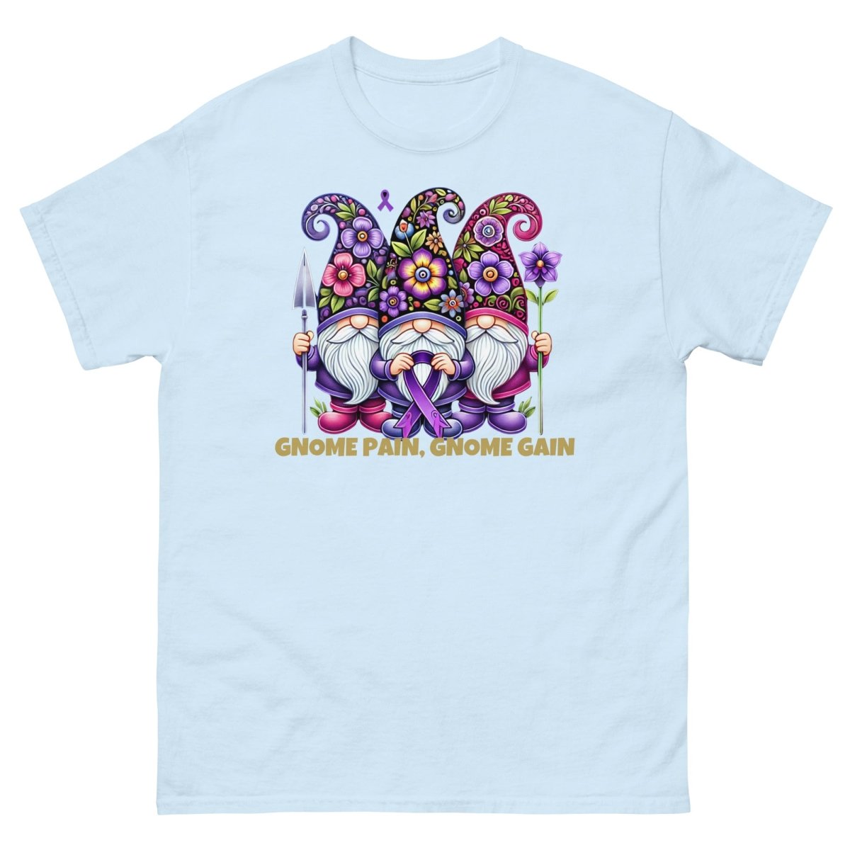 Pancreatic Gnome Pain Gain Tee - JohnVsGBMLight BlueS