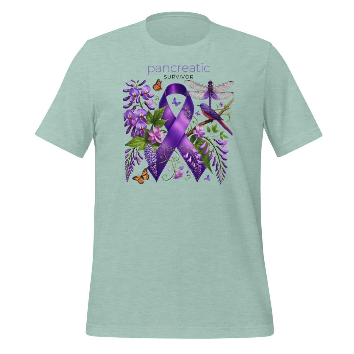 Pancreatic Survivor Spring Tee - JohnVsGBMHeather Prism Dusty BlueS