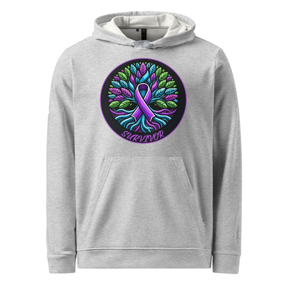 Pancreatic Tree of Life Adidas Hoodie - JohnVsGBMGrey HeatherS