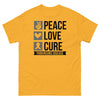 Parkinsons Awareness Peace, Love, Cure Classic Tee - JohnVsGBMGoldS