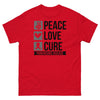 Parkinsons Awareness Peace, Love, Cure Classic Tee - JohnVsGBMRedS