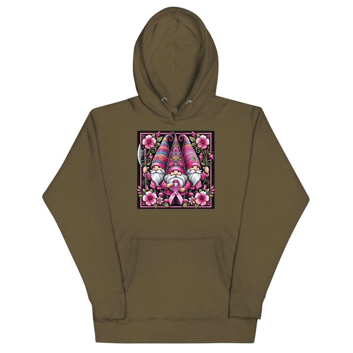 Pink Floral Gnome Hoodie - JohnVsGBMMilitary GreenS