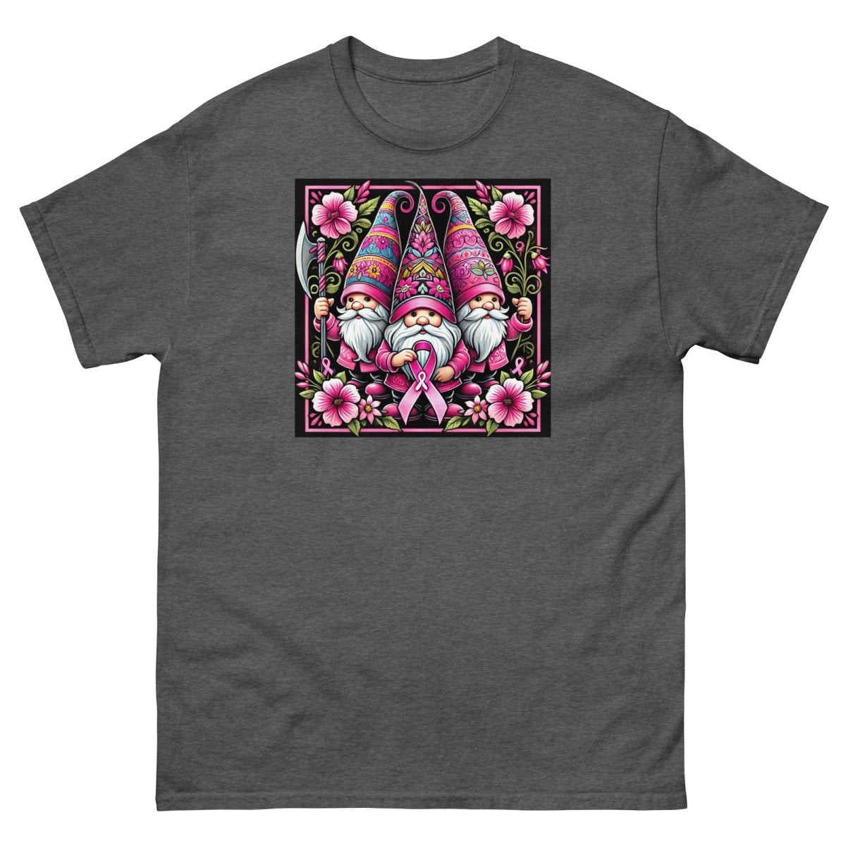 Pink Floral Gnome Tee - JohnVsGBMDark HeatherS