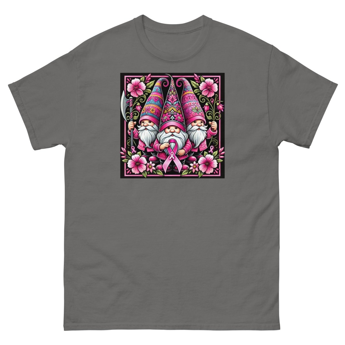 Pink Floral Gnome Tee - JohnVsGBMCharcoalS