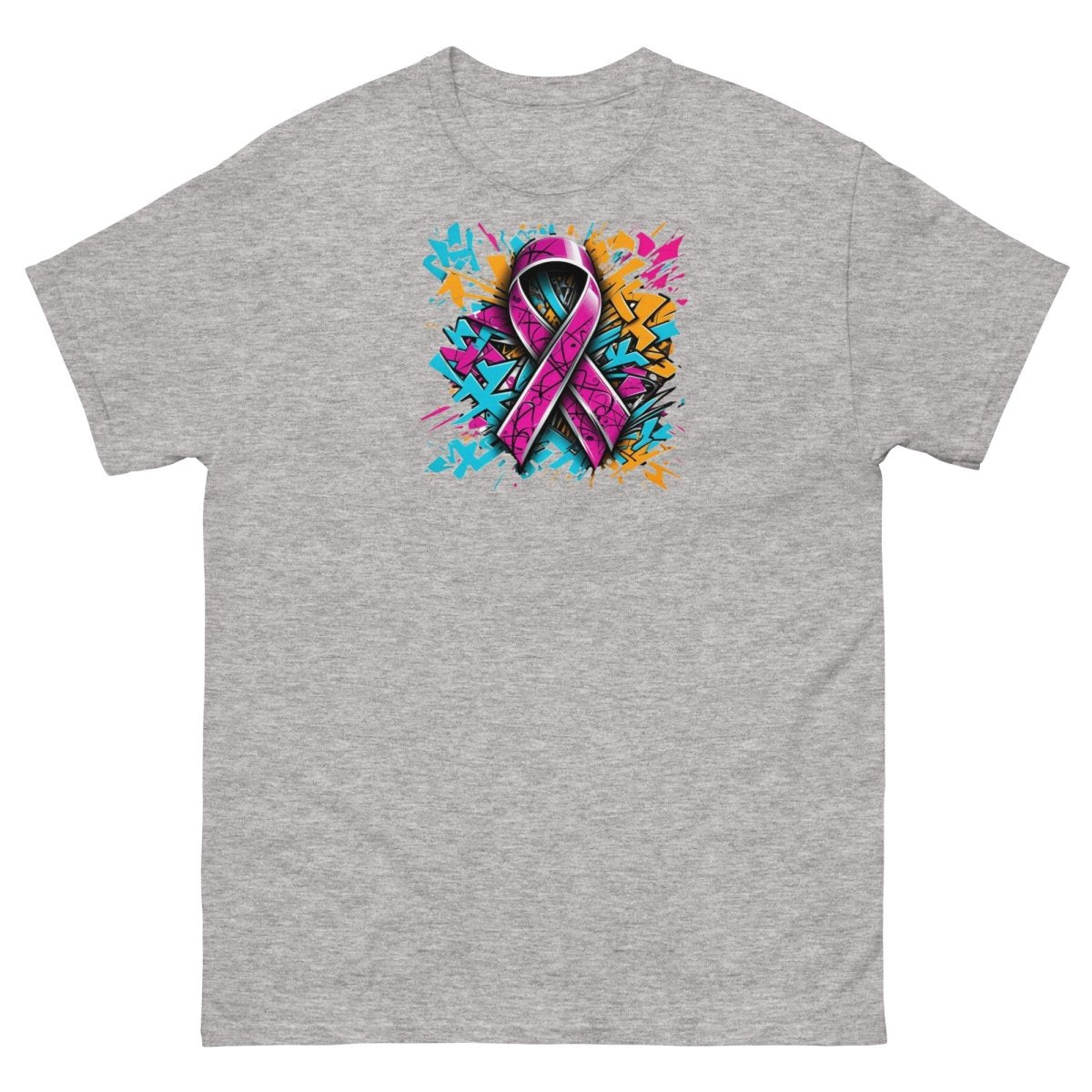 Pink Hex Ribbon Graffiti Tee - JohnVsGBMSport GreyS