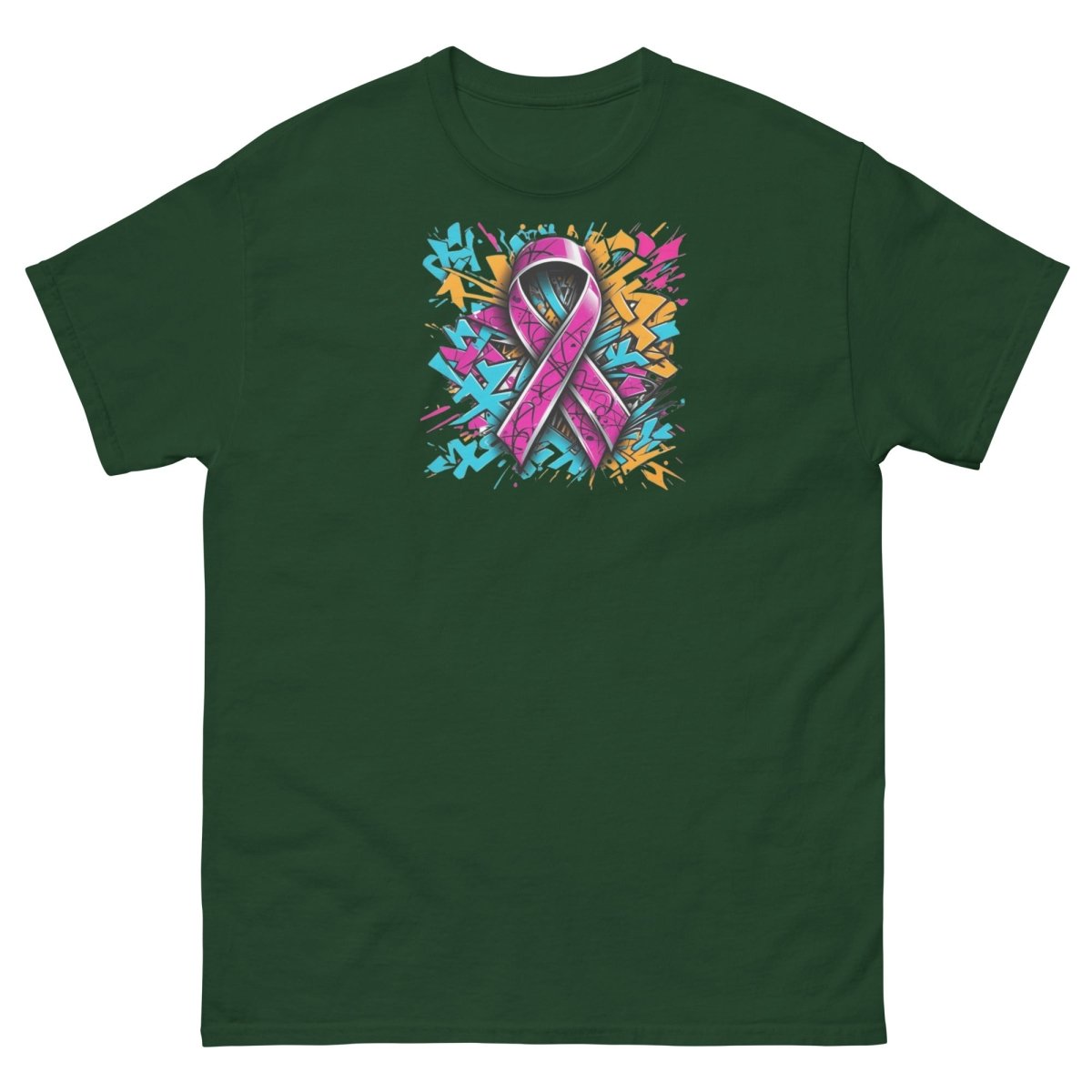 Pink Hex Ribbon Graffiti Tee - JohnVsGBMForest GreenS