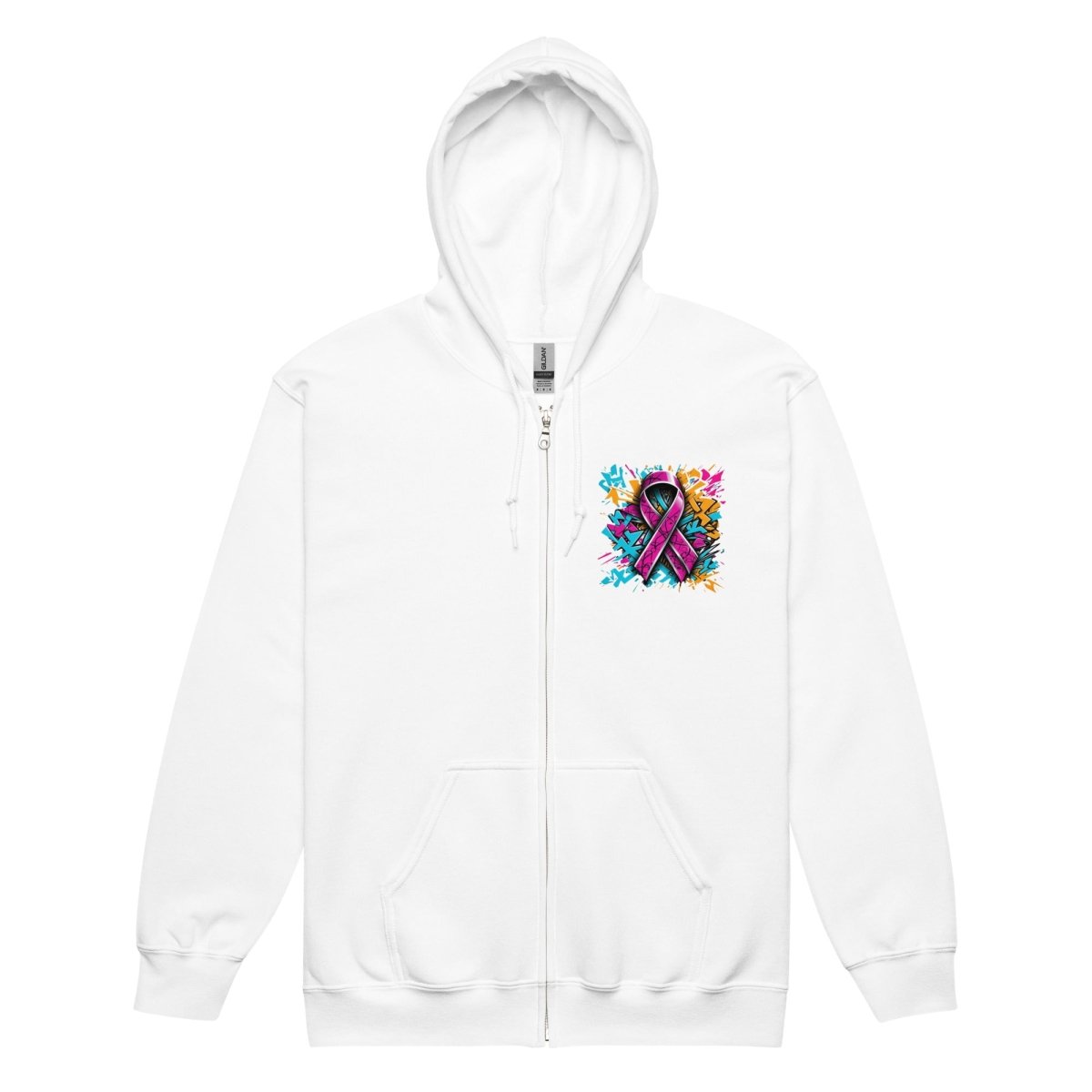 Pink Hex Ribbon Graffiti Zip Up Hoodie - JohnVsGBMWhiteS