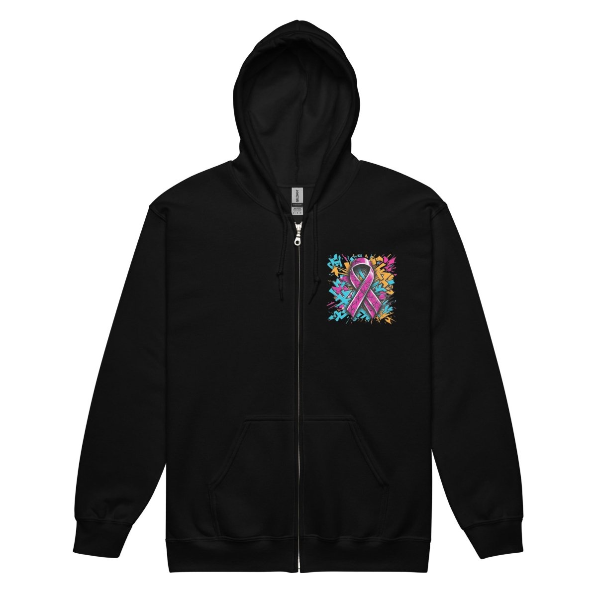 Pink Hex Ribbon Graffiti Zip Up Hoodie - JohnVsGBMBlackS