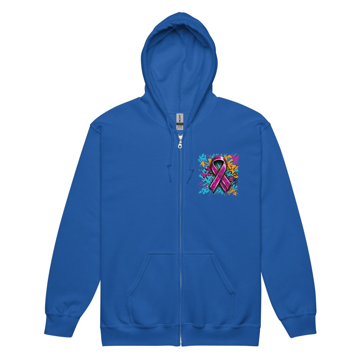 Pink Hex Ribbon Graffiti Zip Up Hoodie - JohnVsGBMRoyalS