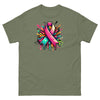 Pink Multi Ribbon Graffiti Tee - JohnVsGBMMilitary GreenS