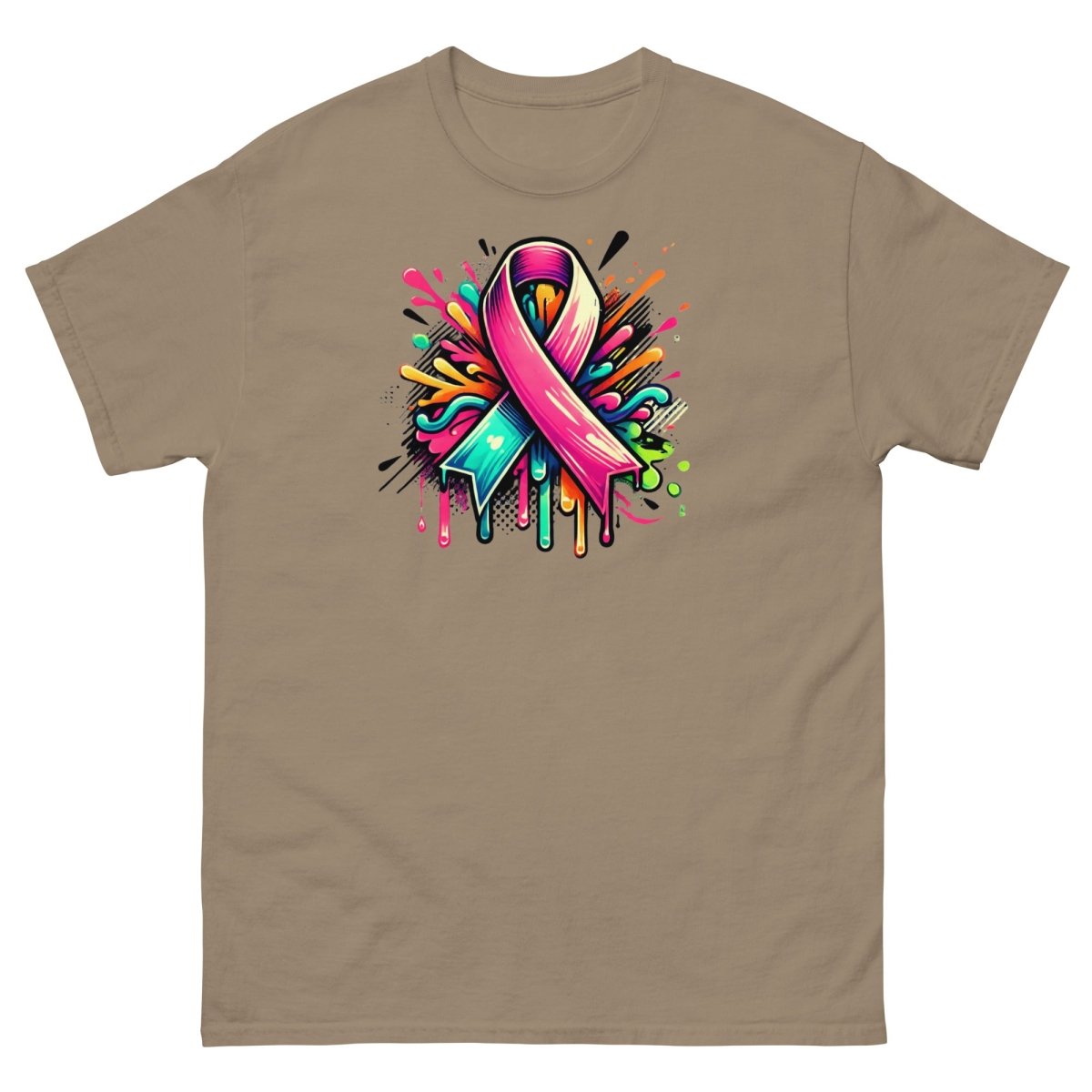 Pink Multi Ribbon Graffiti Tee - JohnVsGBMBrown SavanaS