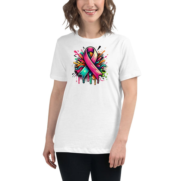 Pink Multi Women's Ribbon Graffiti Tee - JohnVsGBMWhiteS