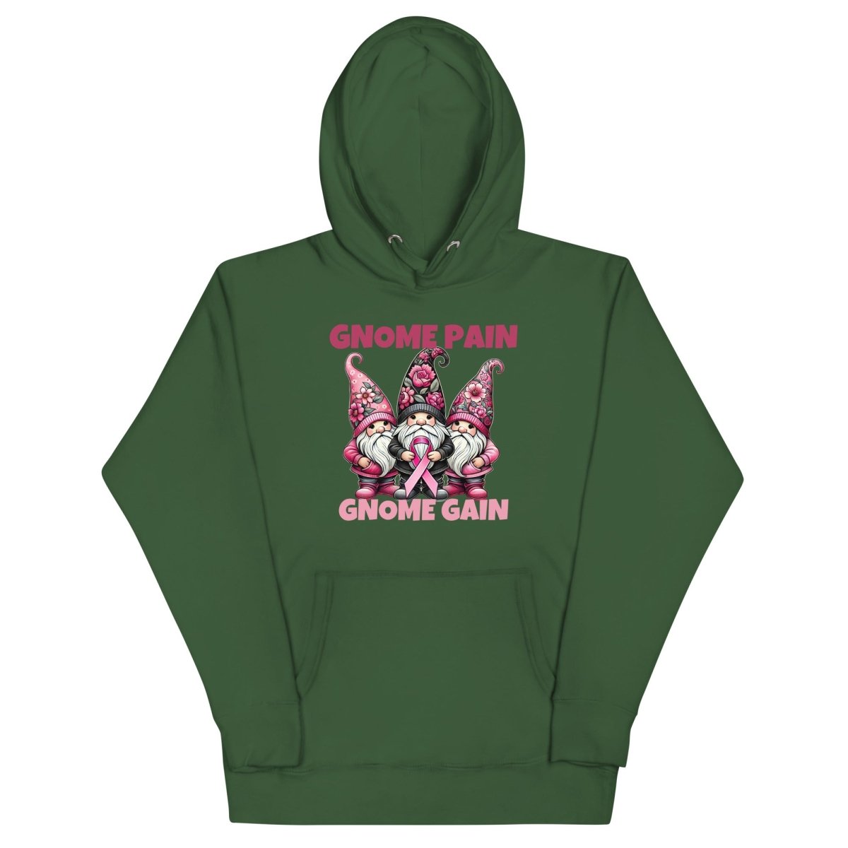 Pink Ribbon Gnome Hoodie - JohnVsGBMForest GreenS