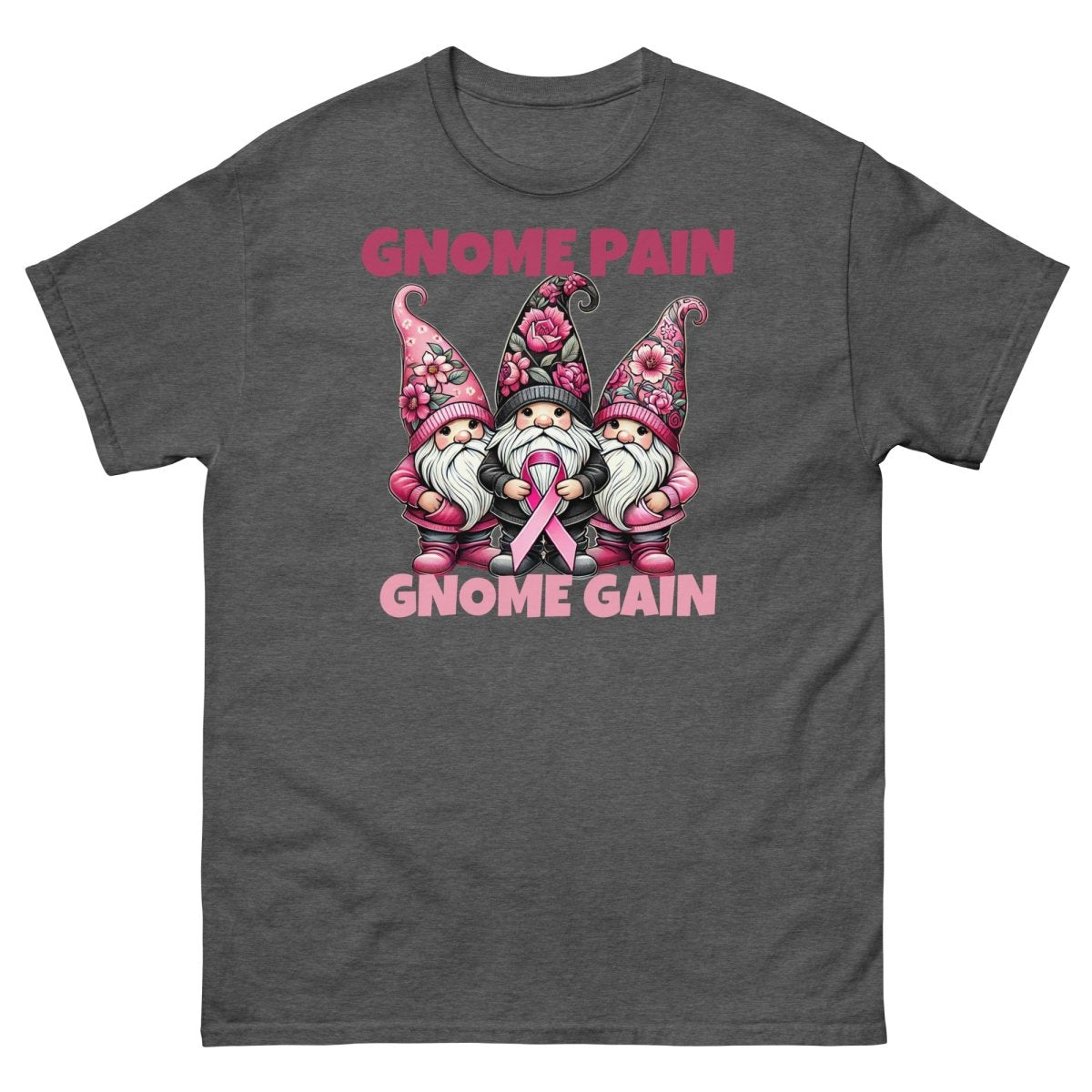 Pink Ribbon Gnome Tee - JohnVsGBMDark HeatherS