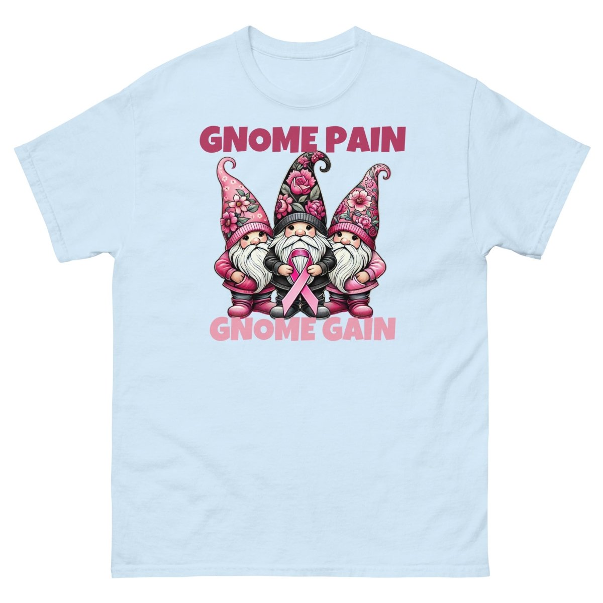 Pink Ribbon Gnome Tee - JohnVsGBMLight BlueS