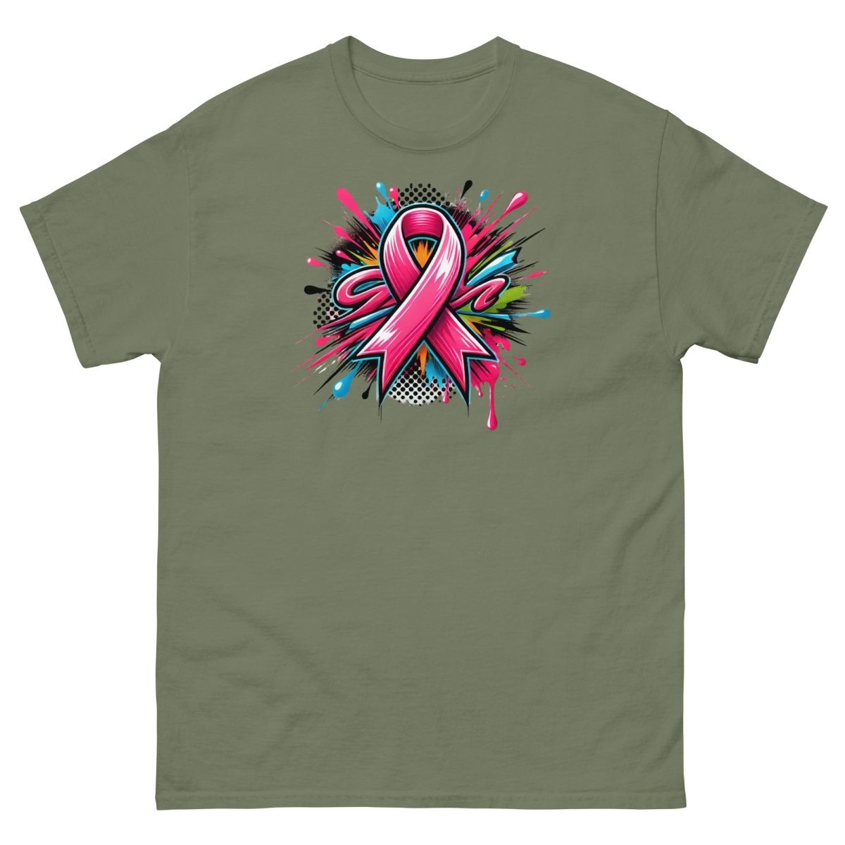 Pink Ribbon Graffiti Tee - JohnVsGBMMilitary GreenS