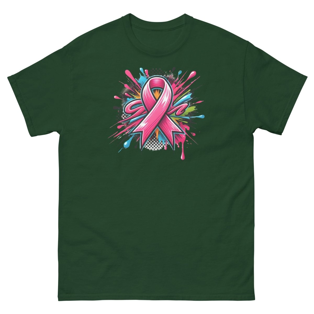 Pink Ribbon Graffiti Tee - JohnVsGBMForest GreenS