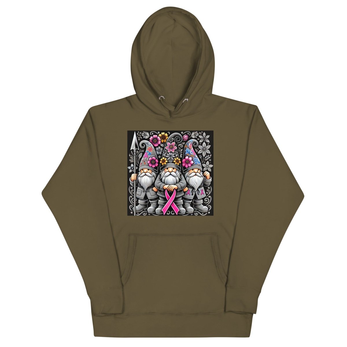 Pink/Gray Floral Gnome Hoodie - JohnVsGBMMilitary GreenS