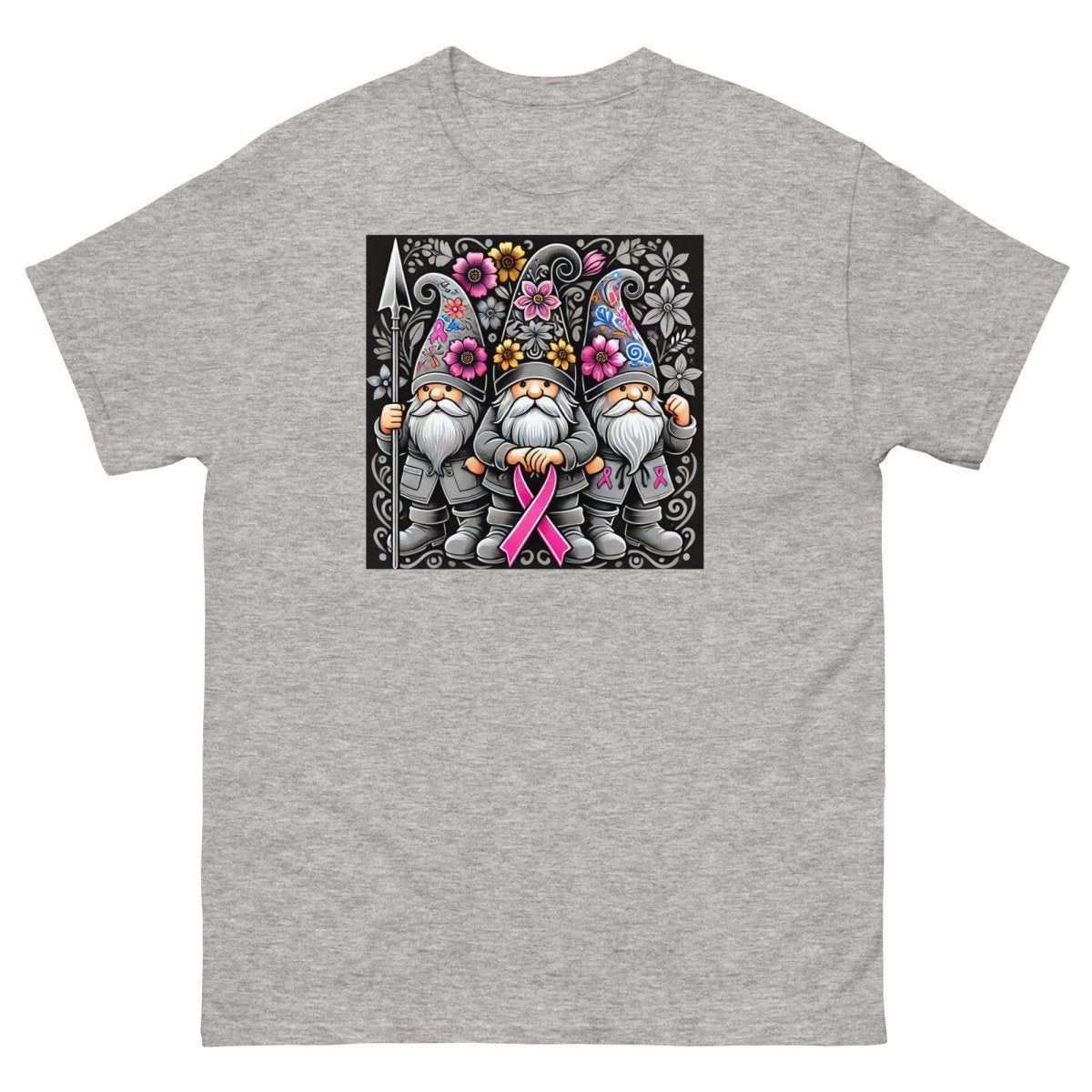 Pink/Gray Floral Gnome Tee - JohnVsGBMSport GreyS