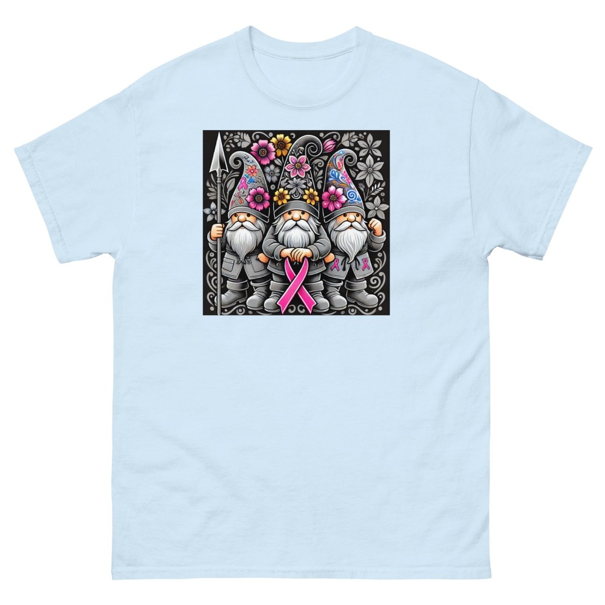 Pink/Gray Floral Gnome Tee - JohnVsGBMLight BlueS