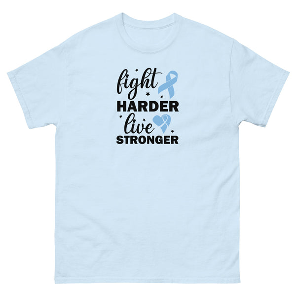 Prostate Cancer Fight Harder Tee - JohnVsGBMLight BlueS