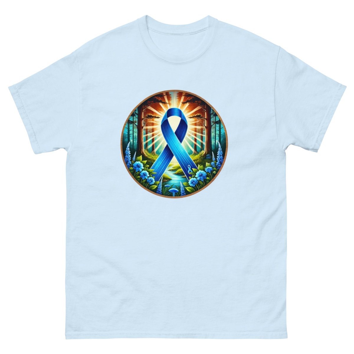 Prostate Cancer Flower Forest Tee - JohnVsGBMLight BlueS