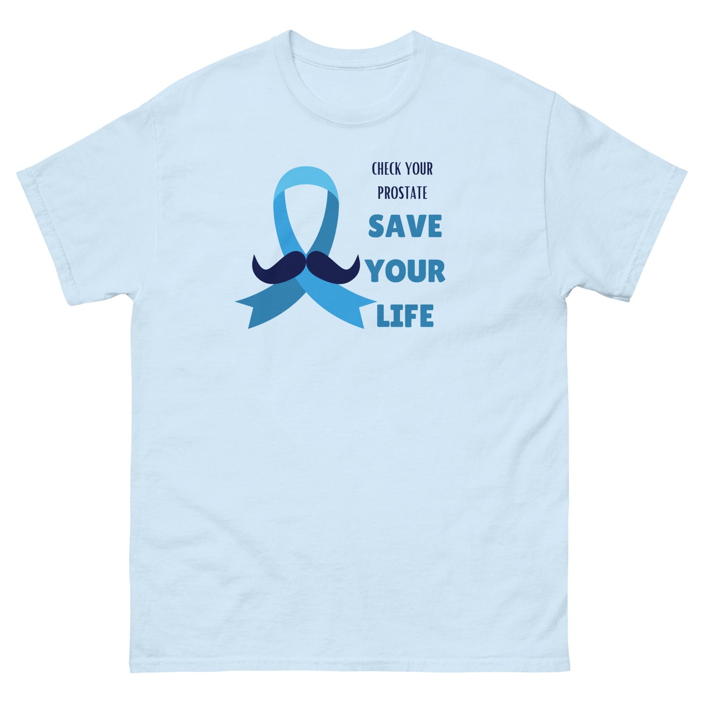 Prostate Cancer Mustache Tee - JohnVsGBMLight BlueS