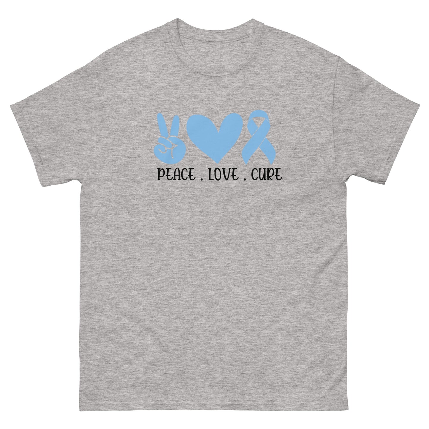 Prostate Cancer Peace Love Tee - JohnVsGBMSport GreyS