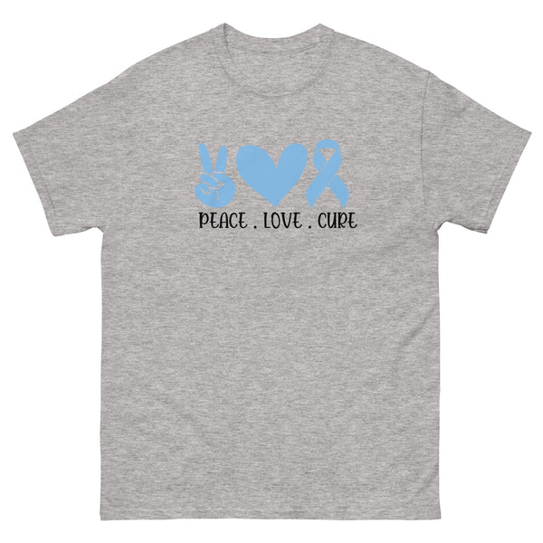 Prostate Cancer Peace Love Tee - JohnVsGBMSport GreyS