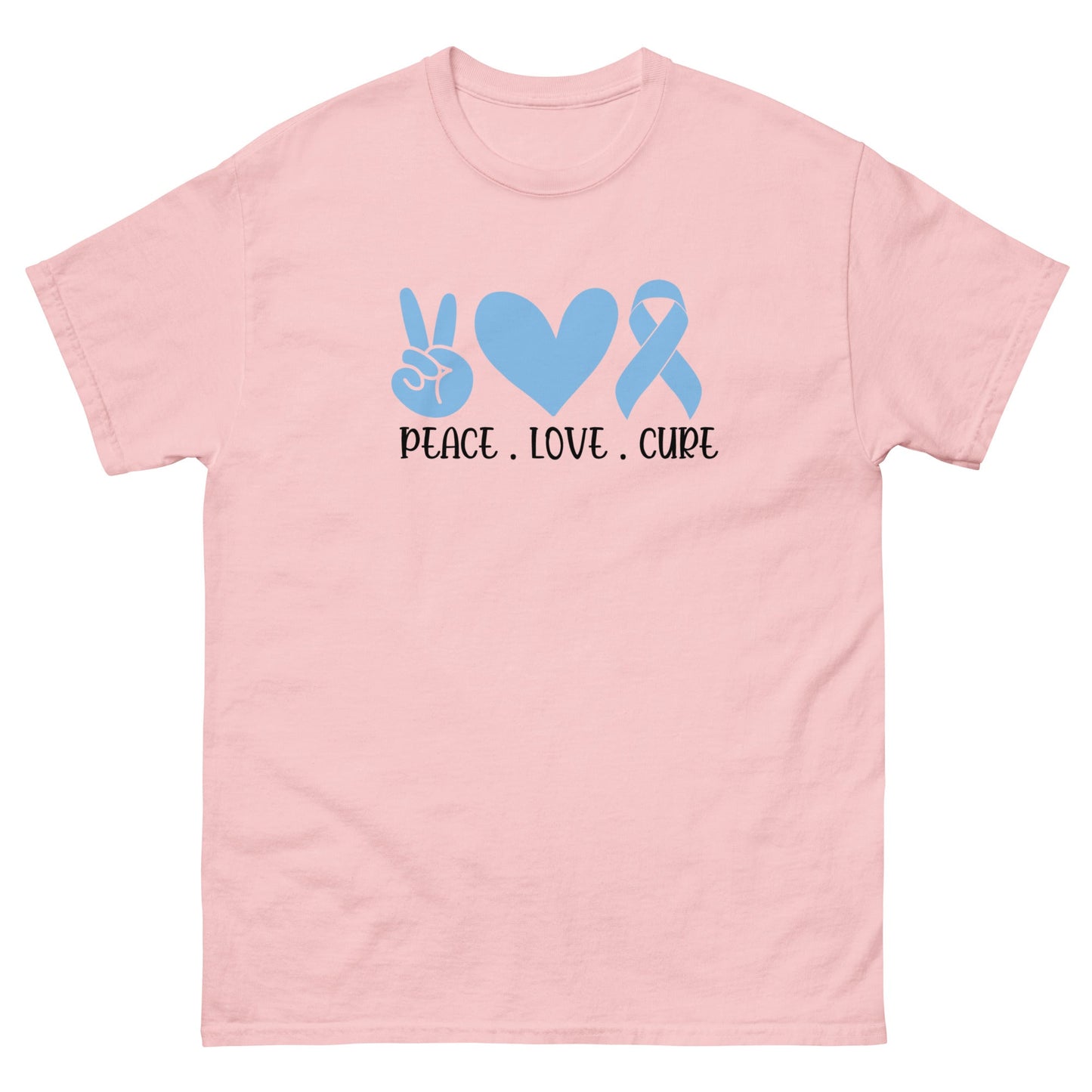 Prostate Cancer Peace Love Tee - JohnVsGBMLight PinkS