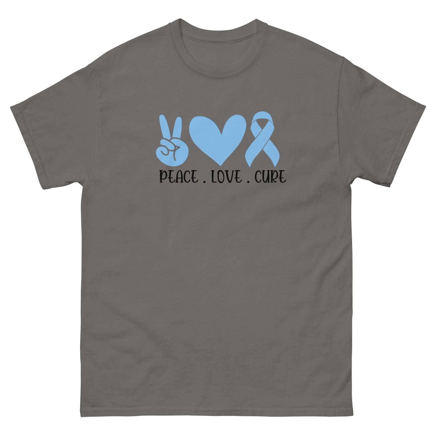 Prostate Cancer Peace Love Tee - JohnVsGBMCharcoalS