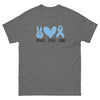 Prostate Cancer Peace Love Tee - JohnVsGBMCharcoalS