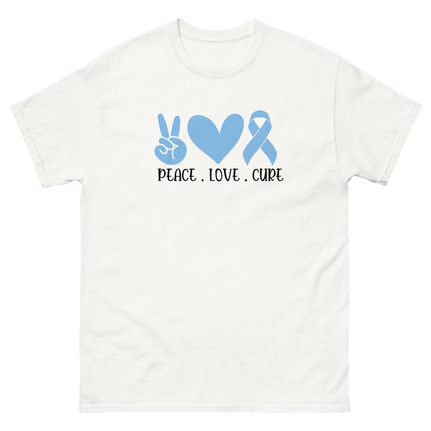 Prostate Cancer Peace Love Tee - JohnVsGBMWhiteS