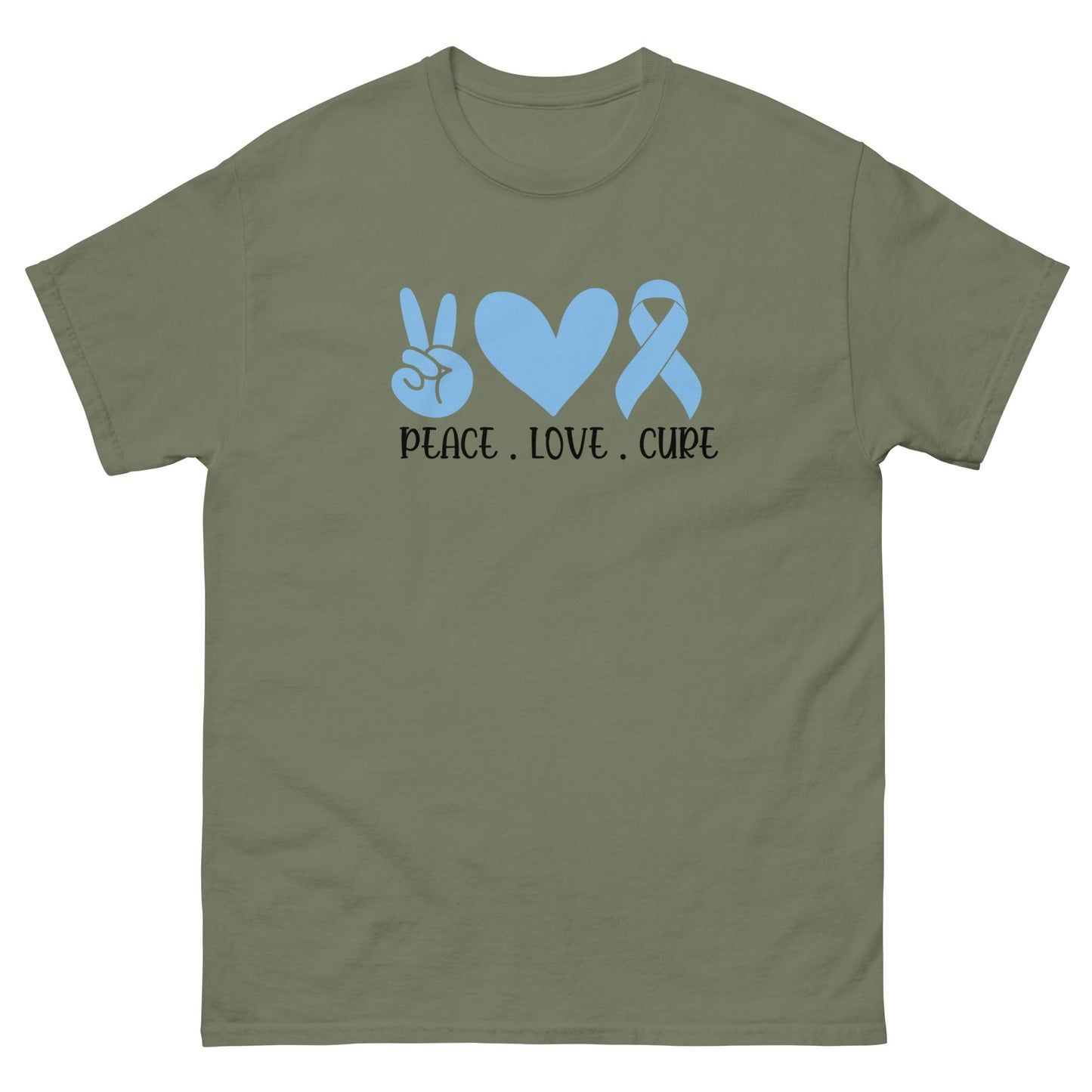 Prostate Cancer Peace Love Tee - JohnVsGBMMilitary GreenS