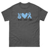 Prostate Cancer Peace Love Tee - JohnVsGBMDark HeatherS