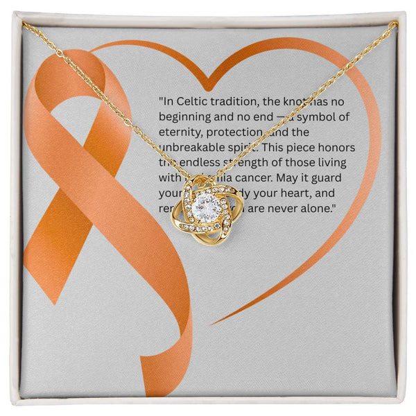Radiant Resilience – Leukemia Knot Necklace - JohnVsGBM18K Yellow Gold FinishStandard Box