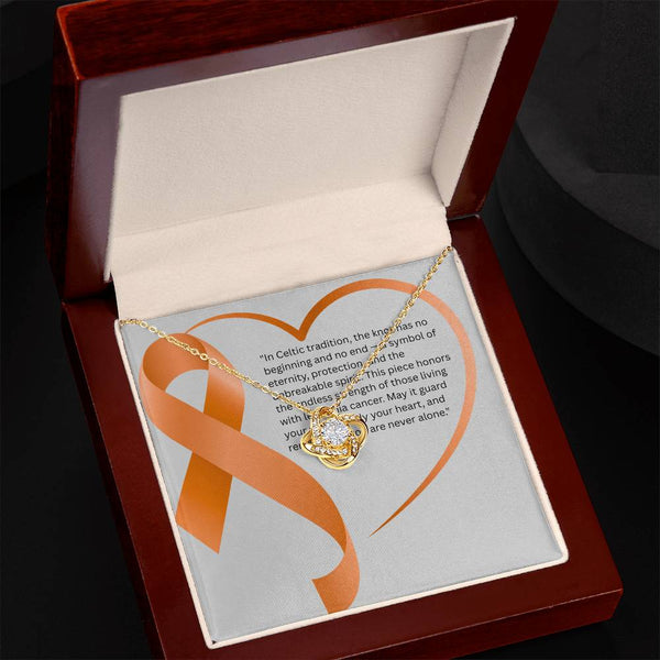 Radiant Resilience – Leukemia Knot Necklace - JohnVsGBM18K Yellow Gold FinishLuxury Box