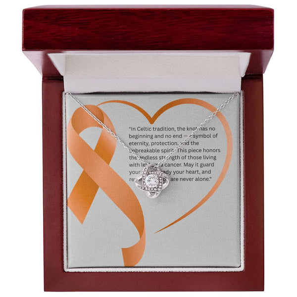 Radiant Resilience – Leukemia Knot Necklace - JohnVsGBM14K White Gold FinishLuxury Box