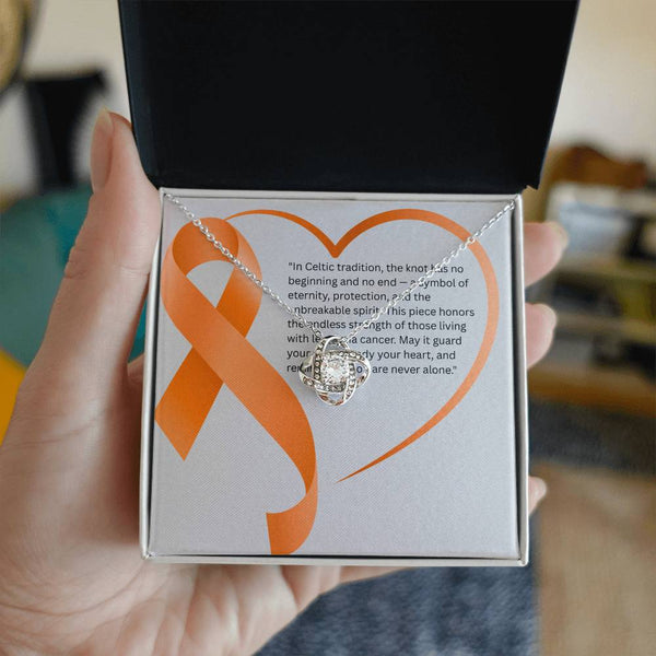 Radiant Resilience – Leukemia Knot Necklace - JohnVsGBM14K White Gold FinishStandard Box