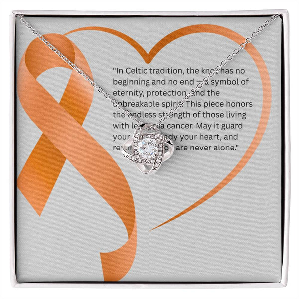 Radiant Resilience – Leukemia Knot Necklace - JohnVsGBM14K White Gold FinishStandard Box