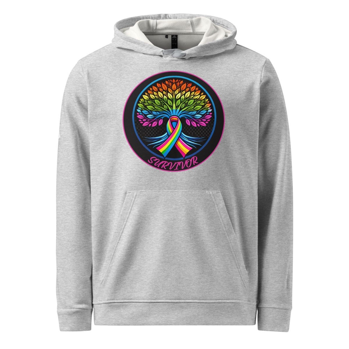 Rainbow Ribbon Tree of Life Adidas Hoodie - JohnVsGBMGrey HeatherS