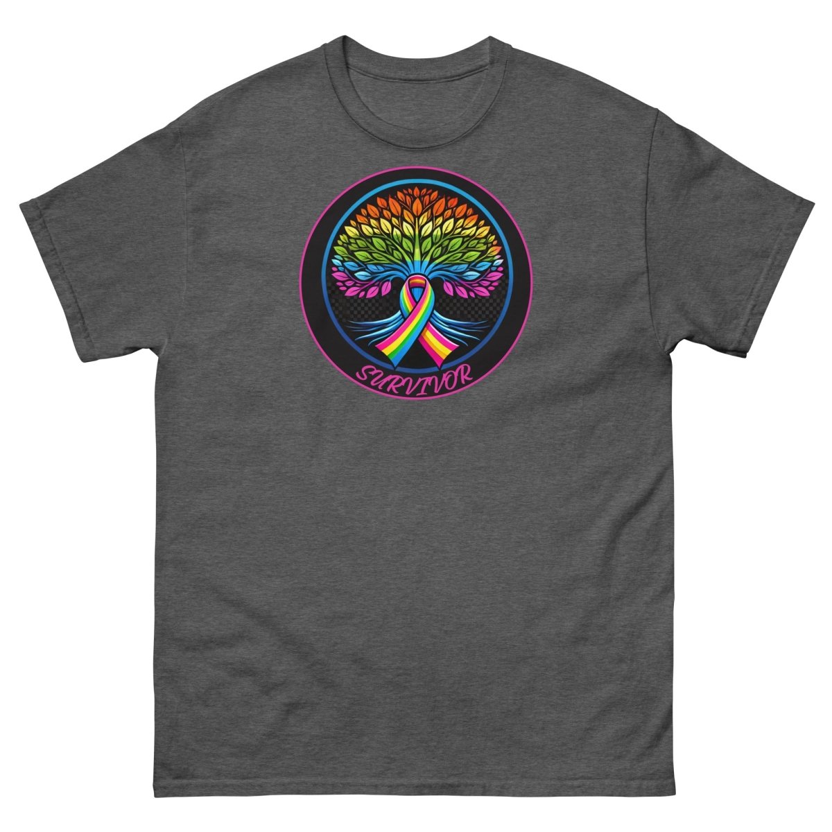 Rainbow Ribbon Tree of Life Tee - JohnVsGBMDark HeatherS