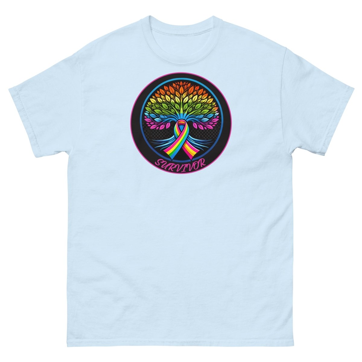 Rainbow Ribbon Tree of Life Tee - JohnVsGBMLight BlueS