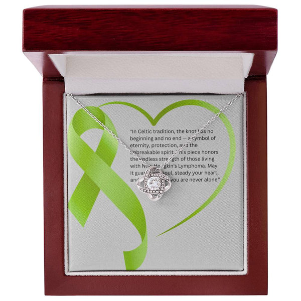 Rooted in Strength – Non - Hodgkin’s Knot Necklace - JohnVsGBM14K White Gold FinishLuxury Box