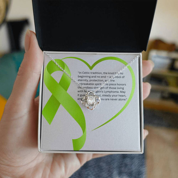 Rooted in Strength – Non - Hodgkin’s Knot Necklace - JohnVsGBM14K White Gold FinishStandard Box