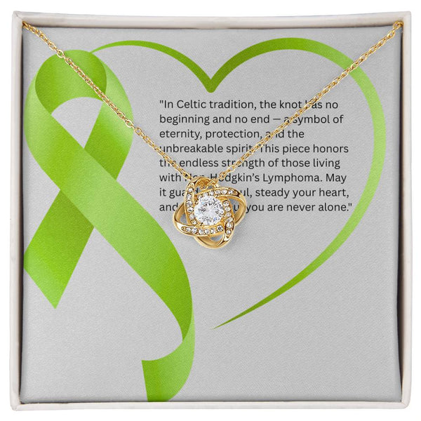 Rooted in Strength – Non - Hodgkin’s Knot Necklace - JohnVsGBM18K Yellow Gold FinishStandard Box