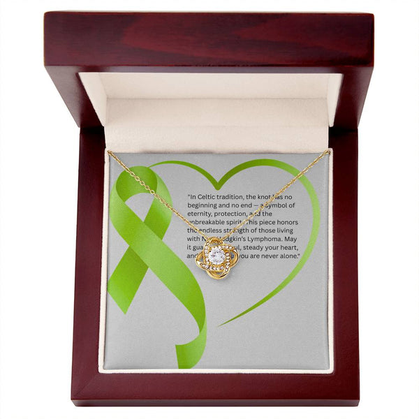 Rooted in Strength – Non - Hodgkin’s Knot Necklace - JohnVsGBM14K White Gold FinishLuxury Box
